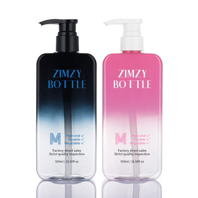 500ml lege Duidelijke Kosmetische Lotionfles met de Roze Zwarte Zonder lucht van de Pompgradiënt