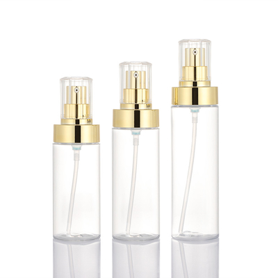 Fabrieksprijs hoge kwaliteit transparante gouden pomp lotion body cleanser lege fles