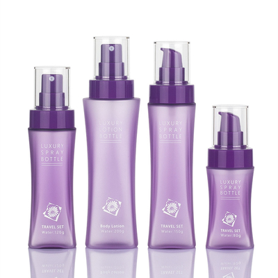 Matte Purple Clear Plastic Frosted om Kosmetische Lotionfles met Perspomp