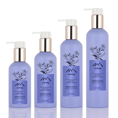 Purpere Cilinder om Kosmetische de POMPspuitbus van de Lotionfles 150ml 250ml 300ml
