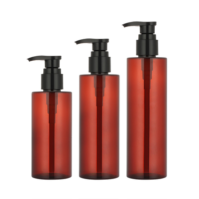 Ronde Amber Shampoo Bottle Pump Sprayer 150ml 200ml 250ml voor Douchegel