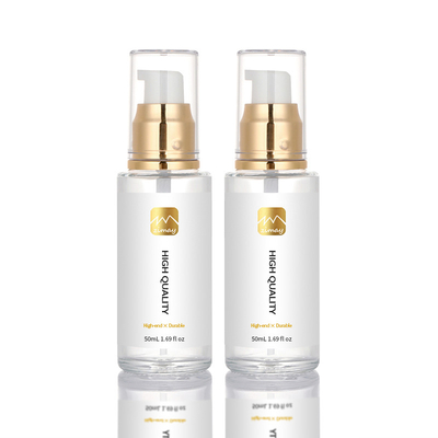 50ml de Containers van de de Olielotion van Matte Empty Cosmetics Serum Hair van de glasluxe met Luxe Gouden Bovenkant