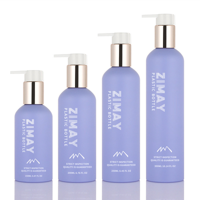 Berijpte het Eco vriendschappelijke HUISDIER 150ml 200ml 250ml 8 oz nieuwe stijl violette van de de lotiondouche van de lichaamswas van de het gel gouden pomp de persfles