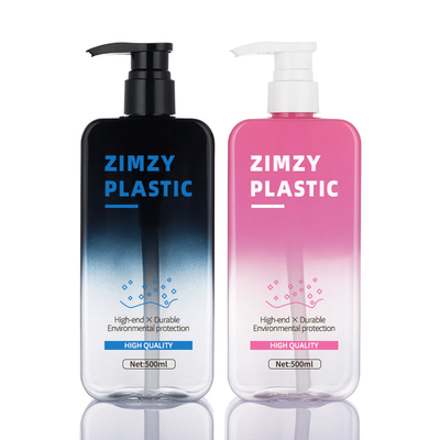 Hoog - van de Pastelkleur Roze Kosmetische Skincare van de kwaliteits de Vierkante Gradiënt Zwarte Fles van de de Gepaste kleurshampoo