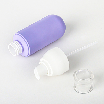 Lege aangepaste paars haarverzorging spray plastic cosmetische verpakking fles en potten sets