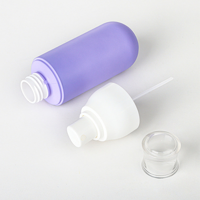 Lege aangepaste paars haarverzorging spray plastic cosmetische verpakking fles en potten sets