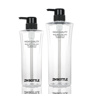Transparante Cilinder om de Kosmetische Zwarte Pomp van de Lotionfles 400ML 600ML