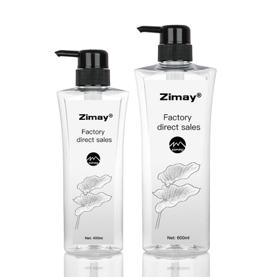 Transparante Cilinder om de Kosmetische Zwarte Pomp van de Lotionfles 400ML 600ML