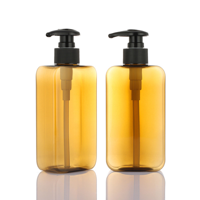 Groothandel rechthoekige ambre bodylotion shampoo en conditioner zwarte pomp 800ml bootle