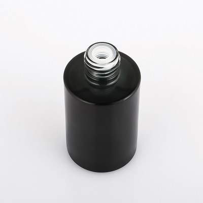 Aangepaste cosmetische serumfles Black Gold Frosted Flat Shoulder Dropper Bottle
