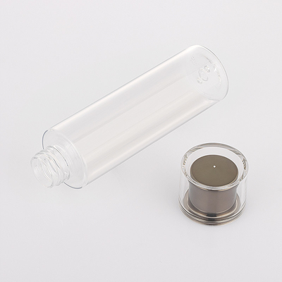 Ronde vorm plastic schroefdop flessen PET leeg huidverzorgingspak transparant