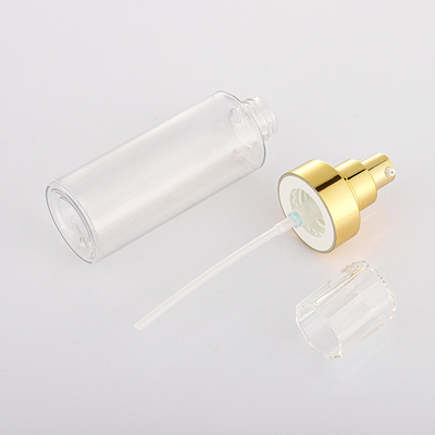 Fabrieksprijs hoge kwaliteit transparante gouden pomp lotion body cleanser lege fles