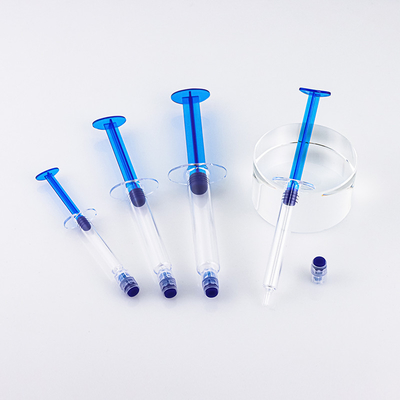 Blauwe lege oogcrème cosmetische verpakking buis spuit huidverzorging injectie buis stijl