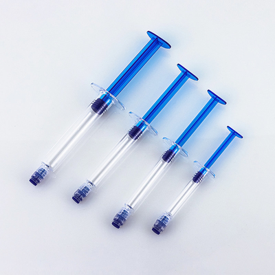 Blauwe lege oogcrème cosmetische verpakking buis spuit huidverzorging injectie buis stijl
