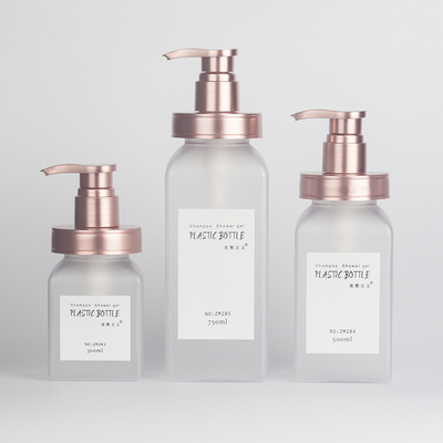 Rechthoek Clear Matte PETG Cosmetische Plastic Jar Body Pump Shampoo Lotion Fles