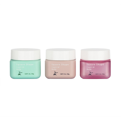 Vierkante Amber Crème Verpakking Pot Persoonlijke Verzorging Container 50g