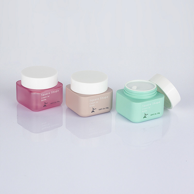 Vierkante Amber Crème Verpakking Pot Persoonlijke Verzorging Container 50g