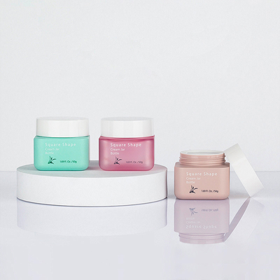 Vierkante Amber Crème Verpakking Pot Persoonlijke Verzorging Container 50g