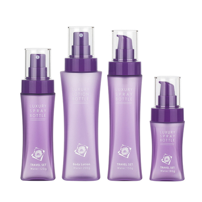 Matte Purple Clear Plastic Frosted om Kosmetische Lotionfles met Perspomp