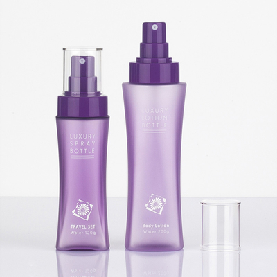 Matte Purple Clear Plastic Frosted om Kosmetische Lotionfles met Perspomp