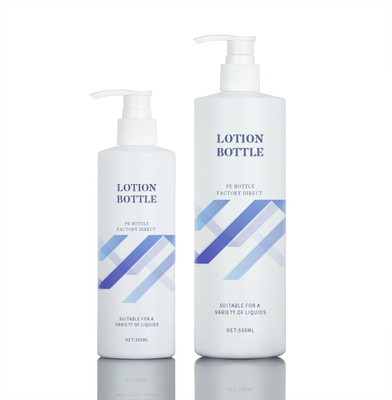 143mm 300ml Witte PE om Kosmetische Lotionfles voor Douchegel Verpakking