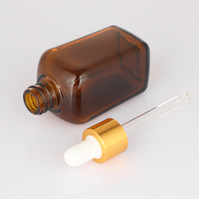 Pas het Navulbare van de het Druppelbuisjefles van de Haarolie Vierkante Glas Materiële 50ml aan