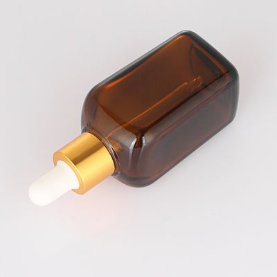 Pas het Navulbare van de het Druppelbuisjefles van de Haarolie Vierkante Glas Materiële 50ml aan