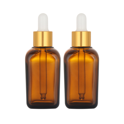 Pas het Navulbare van de het Druppelbuisjefles van de Haarolie Vierkante Glas Materiële 50ml aan