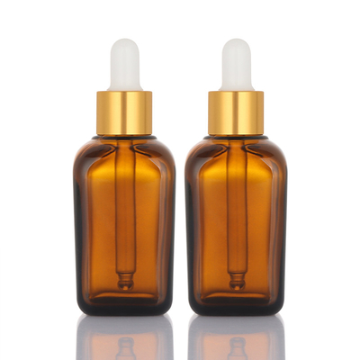 Pas het Navulbare van de het Druppelbuisjefles van de Haarolie Vierkante Glas Materiële 50ml aan