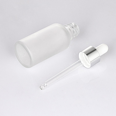 Matte White Glass Essential Oil-Druppelbuisjeflessen 30ml met Zilveren GLB