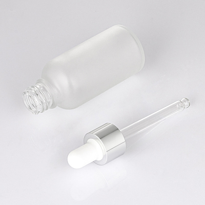 Matte White Glass Essential Oil-Druppelbuisjeflessen 30ml met Zilveren GLB