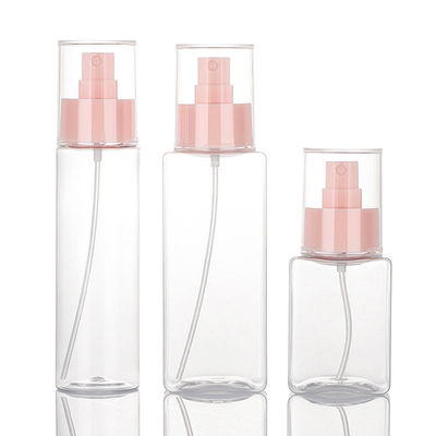 120ML de duidelijke Plastic Vierkante Roze Fles van de Pompnevel voor Toner