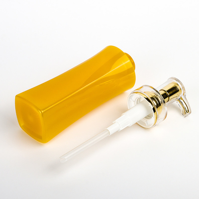 Plastic Amber Soap Foam Pump Yellow-Shampoofles met Verschillende Pomp Drie