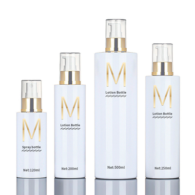 Hot Stamping Lotion Spray Pompfles Gouden cosmetische fles