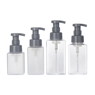 Hoogwaardige PETG transparante vierkante fles met lotionschuimpomp voor shampoo
