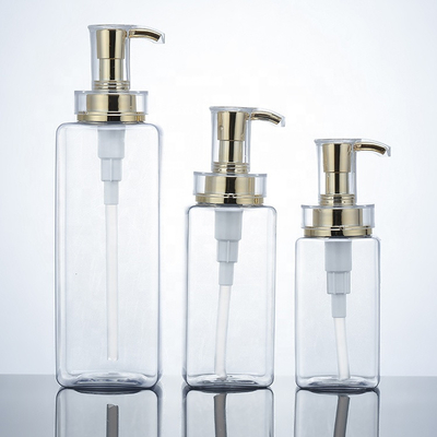 Ontruimen de Lege het Veredelingsmiddelpackaging16oz Mensen van het luxe300ml 400ml 500ml Hotel Fles van de Lotion de Plastic Shampoo met Gouden Pomp