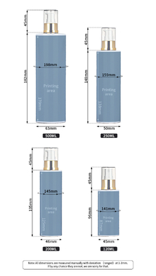 In het groot 120ml 200ml 250ml 500ml om Kosmetische van de de Verstuivers Plastic Nevel van de Lichaamsmist de Lotion Gouden Hoogste Fles voor het Schoonmaken
