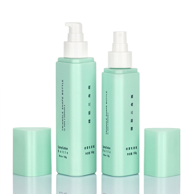Unieke Driehoekige Kosmetische Nevelfles Matte Green Frosted Surface 50 Ml