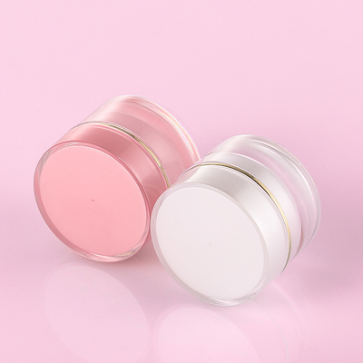 De roze Boter Verpakkende de Roomkruik Skincare van het Luxelichaam schrobt met Schroefdeksel Gouden Rim Cosmetic Container