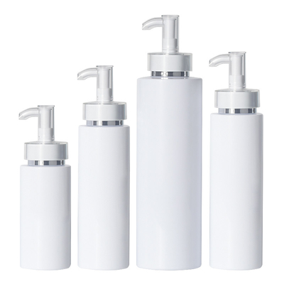 Hdpe van het de Douchegel van het luxe250ml 500ml Witte Ronde Lege Veredelingsmiddel Plastic Verpakkende Gouden Shampoofles