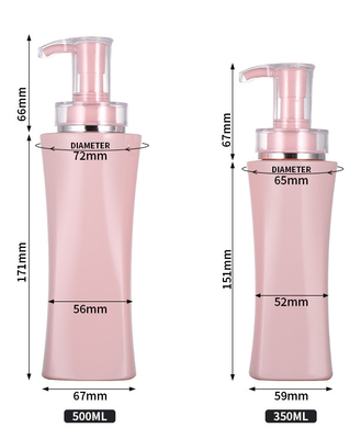 Lege 350ml 500 Ml-van de de Lotion Verpakkende Douche van het Luxelichaam van de het Gelcontainer Roze de Shampooflessen