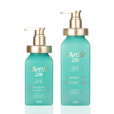 Van het de Pomp Groene Lichaam van de luxe Gouden Hoogste Pers de Lotioncontainer die Plastic Shampoo Vierkante Fles verpakken