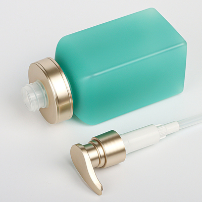 Van het de Pomp Groene Lichaam van de luxe Gouden Hoogste Pers de Lotioncontainer die Plastic Shampoo Vierkante Fles verpakken