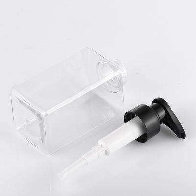Gerecycleerde Vierkante Duidelijke Plastic Lotionflessen met 44mm Pomp 550ml